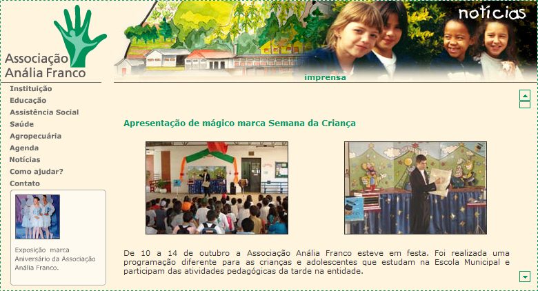 Mat�ria Publicada no site: http://www.analiafranco.org/site_completo/frame_noticias.htm, consultada em 21/10/2005, �s 09:04 h.