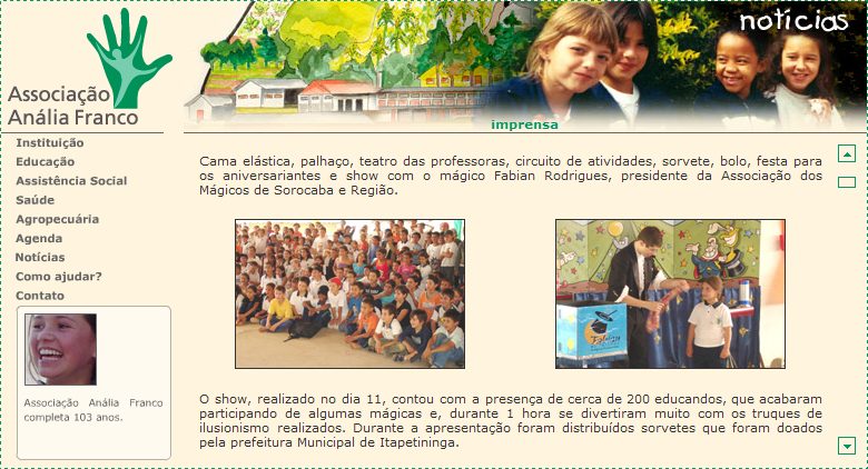 Mat�ria Publicada no site: http://www.analiafranco.org/site_completo/frame_noticias.htm, consultada em 21/10/2005, �s 09:04 h.