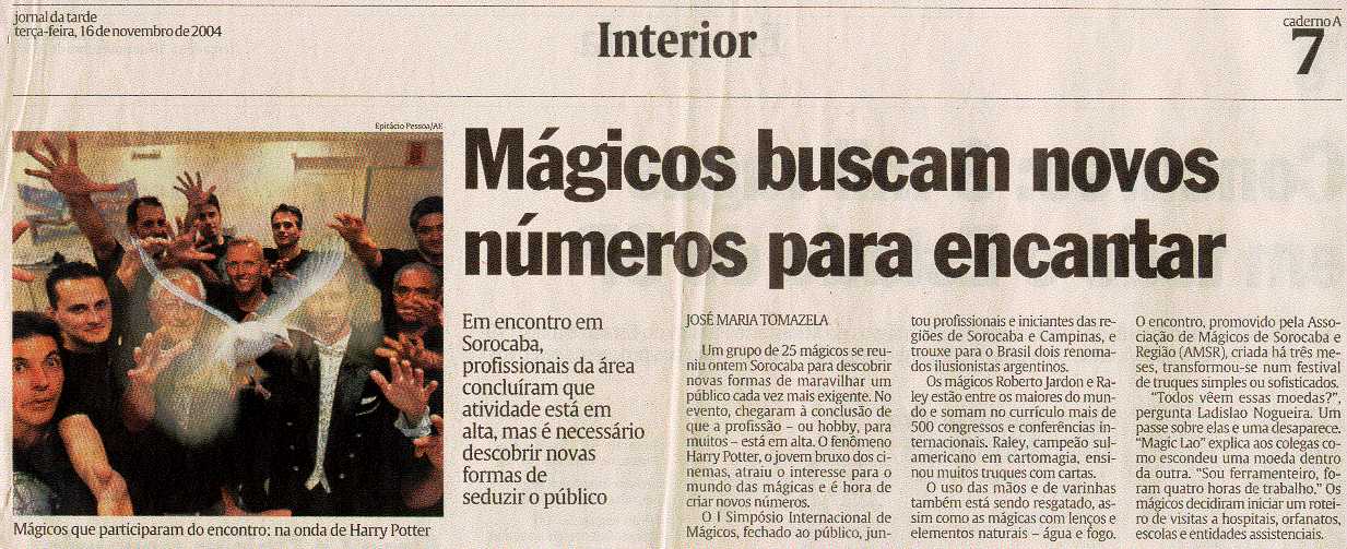 Mat�ria Publicada em 16/11/2004 no caderno A