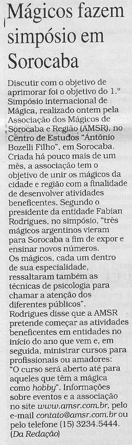 Mat�ria Publicada em 16/11/2004 no caderno Cidades, p�gina A-4