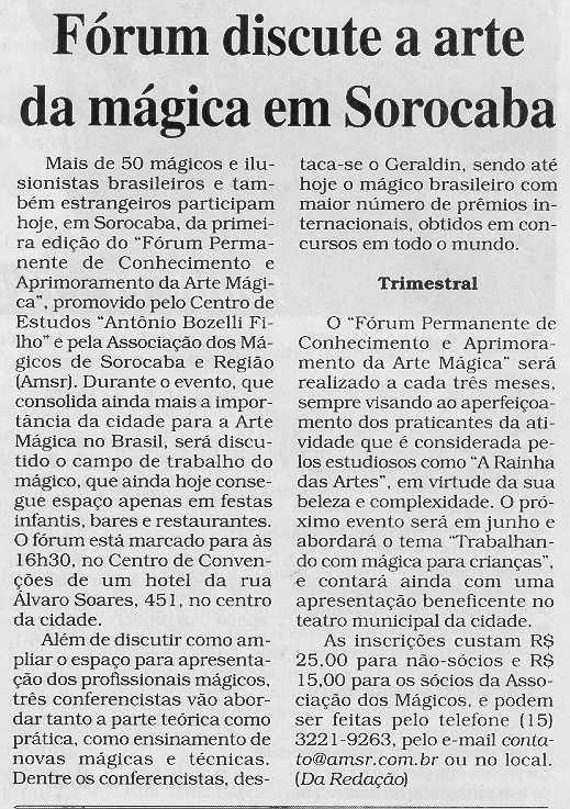 Mat�rias publicadas em 19/03/2005 no caderno Cidades, p�gina A-9