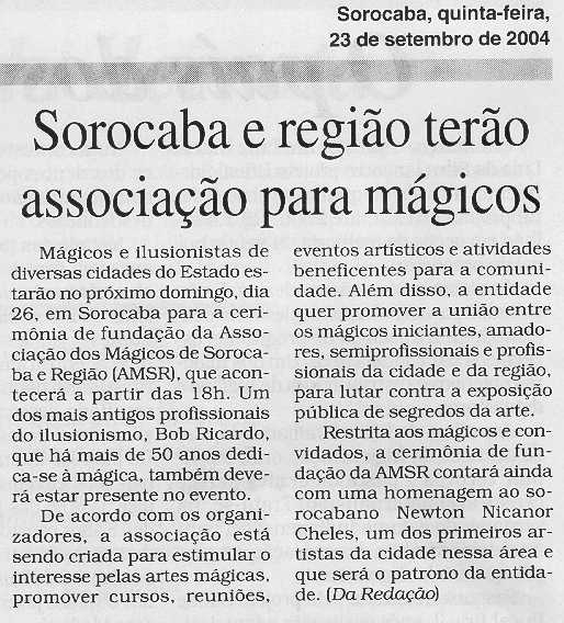 Mat�ria Publicada em 23/09/2004 no caderno Cidades, p�gina A-4