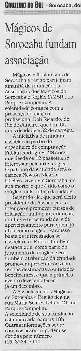 Mat�ria Publicada em 26/09/2004 no caderno Cidades, p�gina A-6