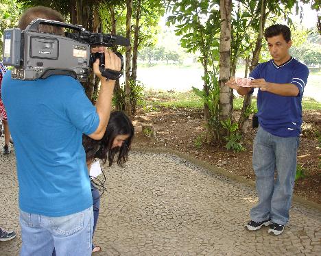 M�gico Torrine (A.M.S.R) durante grava��o na Lagoa da Pampulha