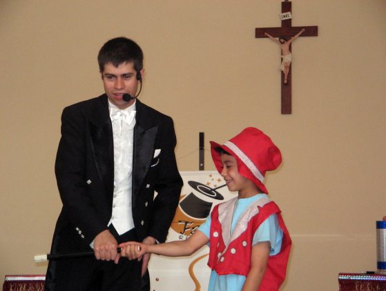 Fabian e a participa��o de uma das crian�as