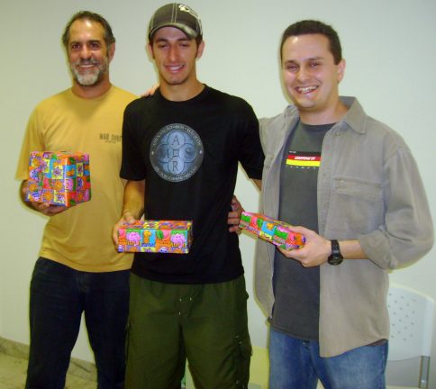 Gustini 2� lugar (esquerda), Deci 1� lugar (centro) e Murilo 3� lugar (direita)